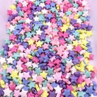 50pcs14mm Colourful Faceted Five-pointed Star Acrylic Loose Spacer Beads for Jewelry Making DIY Accessories Beads