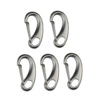 5PCS 304 Stainless Steel Egg Shape Spring Gate Snap Hook Lock 40mm 50mm 70mm 100mm Rigging Hardware Snap Hook Clip For Camping Coil Springs