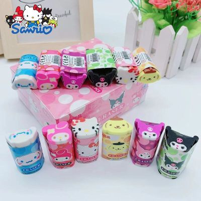 Sanrio Ruer ยางลบอะนิเมะ Hello Kitty Melody Kuromi Cinnamoroll 24ชิ้นอุปกรณ์การเรียนยางลบสำหรับเด็กเครื่องเขียนนักเรียนขายส่ง