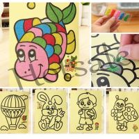 【hot sale】 ◄✟ B02 5pcs/lot Kids DIY Color Sand Painting Art Creative Drawing Toys Sand Paper Learn to Art Crafts Education Toys for Children