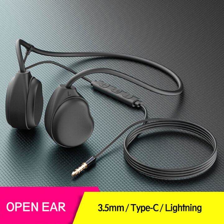 ♈ Bone Conduction Earhook Not In Ear Wired Computer Headphones with