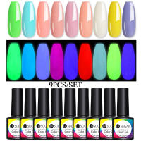 UR SUGAR 1014Pcs Luminous Gel Set Glow In Dark UV LED Gel Soak Off Nails Gel Varnish Nail Art Tools DIY Decoration