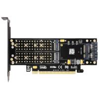 SK16 M.2 NVMe SSD NGFF กับ PCI-E3.0อะแดปเตอร์ X16คีย์ M คีย์การ์ดอินเตอร์เฟซ MSATA Suppor PCI Express 3.0 3 In 1 12V + 3.3V