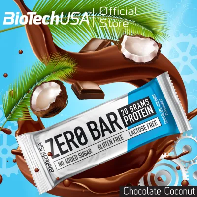 BioTechUSA Zero Bar protein bar Chocolate Coconut 50g/Bar (โปรตีนบาร์ รสช็อกโกแลต มะพร้าว 50กรัม/แท่ง)