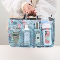 Multifunctional Cosmetic Bags For Women Nylon Double Zipper Travel Organizer Handbag Girl Outdoors Large Capacity Storage Bag