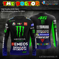 Vr Monster Motogp Energy 46 Yamaha Theme Full Sublimation Jersey Shirt Long Sleeves for Riders Cycling Clothing Yamaha Long Sleeve N8by{attractive} trendy