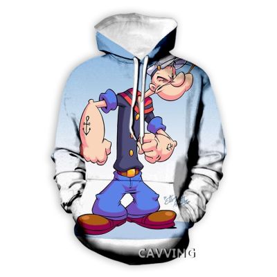 Popeye The Sailor 3D พิมพ์แฟชั่น Hoodies Hooded Sweatshirts Harajuku Hoodie เสื้อเสื้อผ้าสำหรับผู้หญิง/ผู้ชาย B2