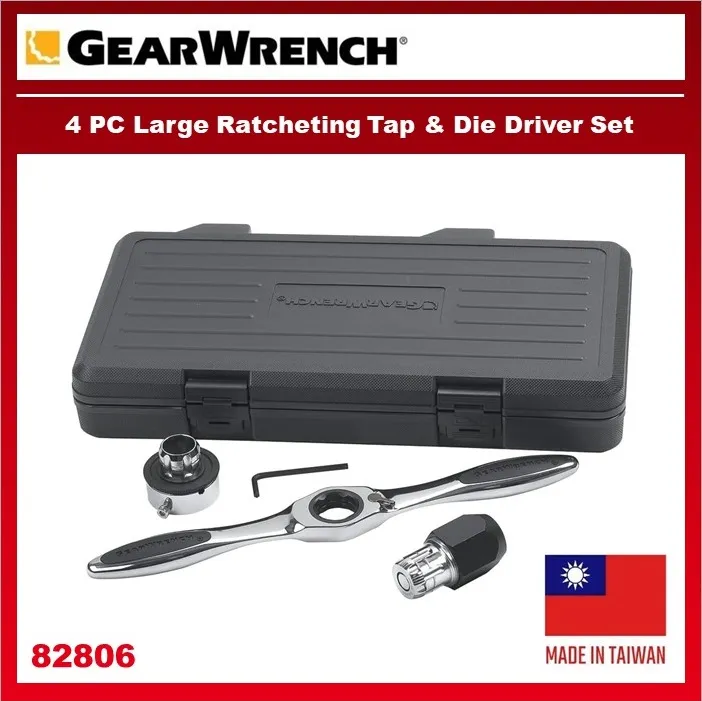 GearWrench 4piece Large Ratcheting Tap And Die Driver Tool Set 82806