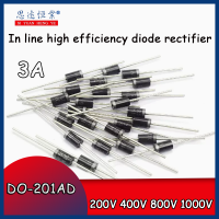 10ชิ้นตัวเรียงกระแสแอมป์ไดโอด DO-201AD HER308 HER305 HER303สะพานไฟกระแสตรงซิลิคอน200V 400V 800V 1000V 3A