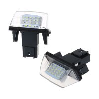 โคมไฟไฟส่องทะเบียนรถ LED 18ดวงสำหรับ Peugeot 206 207 307 308 406ซีตรอง C3/C4/C5/C6 1คู่