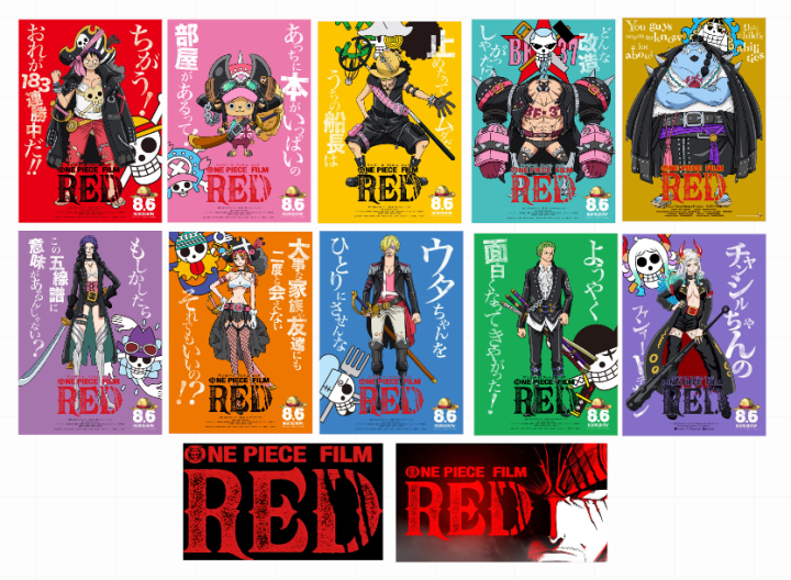 One Piece One Piece Cast RED FILM Anime Stickers Waterproof