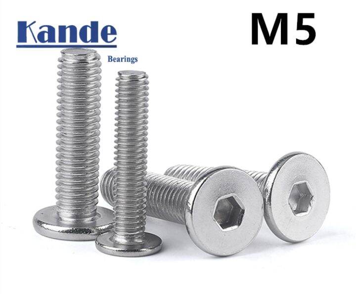 10-20pcs-bolts-and-nuts-m5-304-a2-70-stainless-steel-hex-hexagon-super-thin-wafer-flat-wafer-head-allen-cap-screw-openbuilds-nails-screws-fasteners