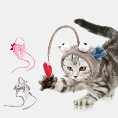Cat Toys Interactive Toys Kitten Fishing headwear hat Feather Bait headcover Teasing pet supplies Cat accessories fun cat sticks Towels