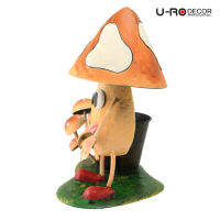 U-RO DECOR กระถาง ดอกไม้ รูปเห็ด รุ่น MUSHROOM-A สีส้ม