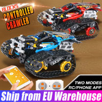 Mould King App Remote Control Tracked Stunt Racing Car Model RC Crawler Racing Speed Car Building Blocks Bricks Kids Toys Gifts