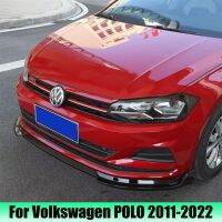 ลิปกันชนหน้ารถดิฟฟิวเซอร์เอบีเอสสปอยเลอร์สีดำเงาสำหรับ Volkswagen POLO 2011-2022ชุดแต่งรุ่นกีฬา3ชิ้น