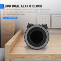 Loud Dual Alarm Clock with Bed Shaker, Vibrating Alarm Clock for Heavy Sleepers or Hearing Impaired, USB Charging Port