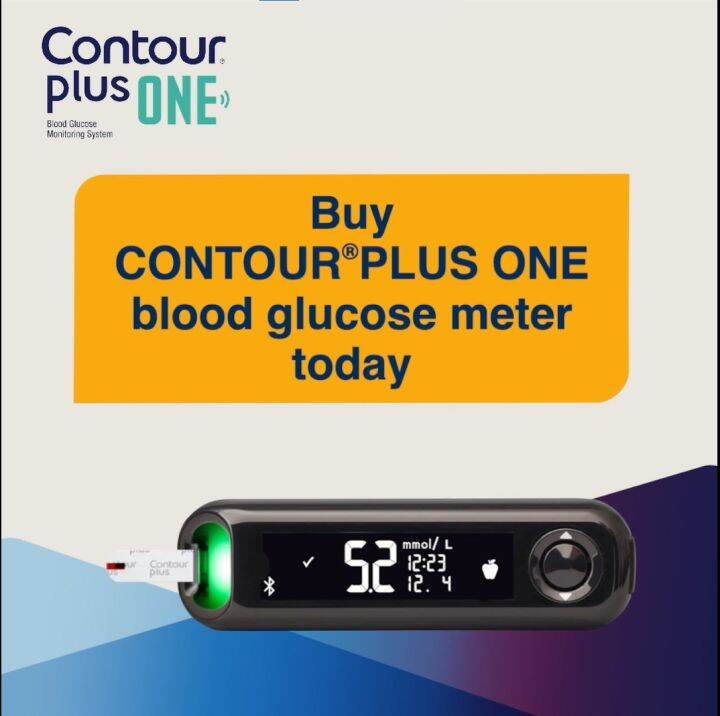Contour Plus One Blood Glucose Meter (mmol/L) + 100 Test Strips + 100 Microlet Lancets Lazada