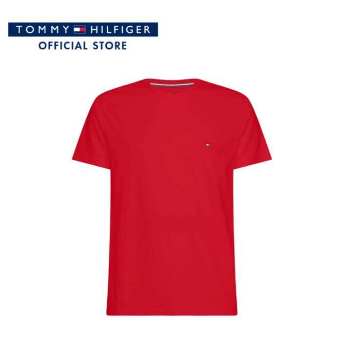 tommy-hilfiger-เสื้อยืดแขนสั้นผู้ชาย-รุ่น-mw0mw10839-xlg-สีแดง