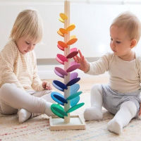 Montessori Baby Wooden Spelling Building Blocks al Tree Toy Rainbow Ball Childrens Small Track Educational Toy for Kids Gift