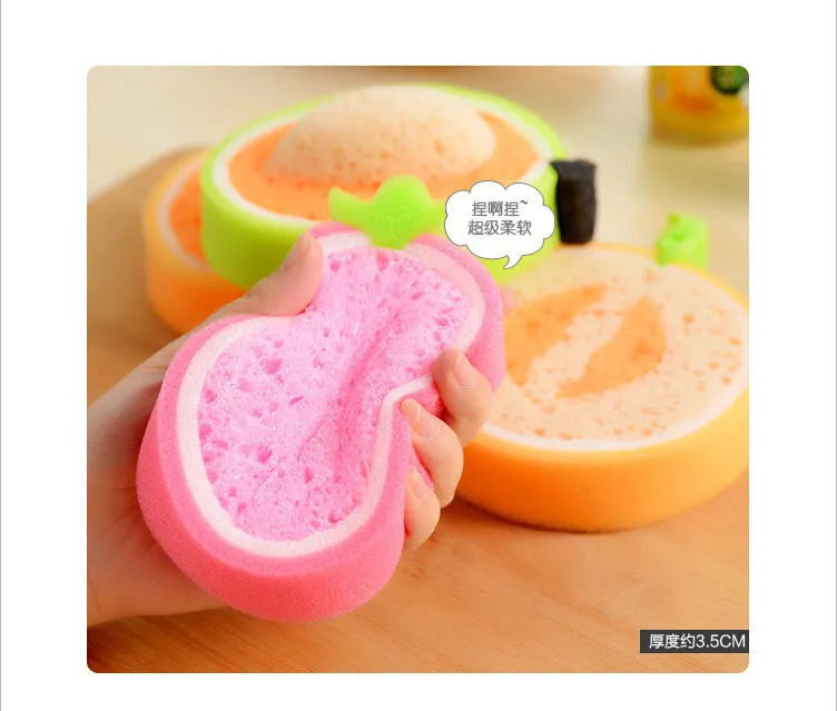 Cute Fruit-Shape Thickened Kitchen Sponge, Multifunctional Wipe  Decontamination Lightweight Cleaning