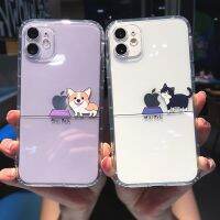 เคสโทรศัพท์ลายการ์ตูนน่ารักรูปสัตว์หมาแมวหมูสำหรับ iPhone 14 11 13 Pro MAX XR X12 7 8 Plus ฝาครอบกันกระแทก TPU นิ่มใส