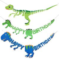 Lennie1 Dinosaur Happy Birthday Garland Banner Roar Dino Party Balloons Jungle Animal Safari 1st Kids Decoration Supplies