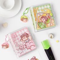 Cute Sakura girl 3-Ring Loose Leaf Binder Girl Mini Portable Journal 60 Insert Pages 4 Index Notebook Kawaii School Supplies