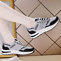 2023 Summer New Flying Woven Shoes Korean Style Sneakers Womens Mesh Breathable Casual Shoes For Students Flat Running 9808