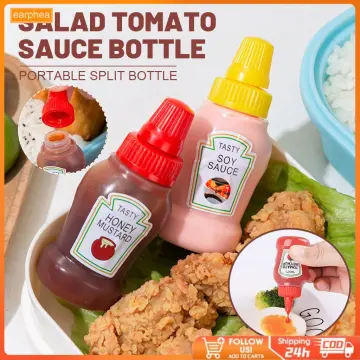 4Pcs Mini Sauce Bottles Colored Sauce Containers Tomato Sauce Storage  Bottles Home Kitchen Bento Accessories