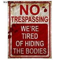 Wallrong&amp;gt; Vintage No Trespassing ป้ายโลหะดีบุก Home Wall Farmhouse Shop Decor ป้ายดีบุก Well