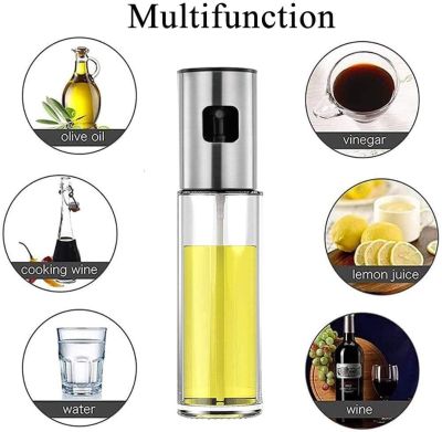 ✖▣ 100ML Glass Bowl BBQ Olive Oil Spray Diffuser For Kitchen Dispenser Bottle Squirt Container Vinegar Soy Sauce Fuel Injection Pot