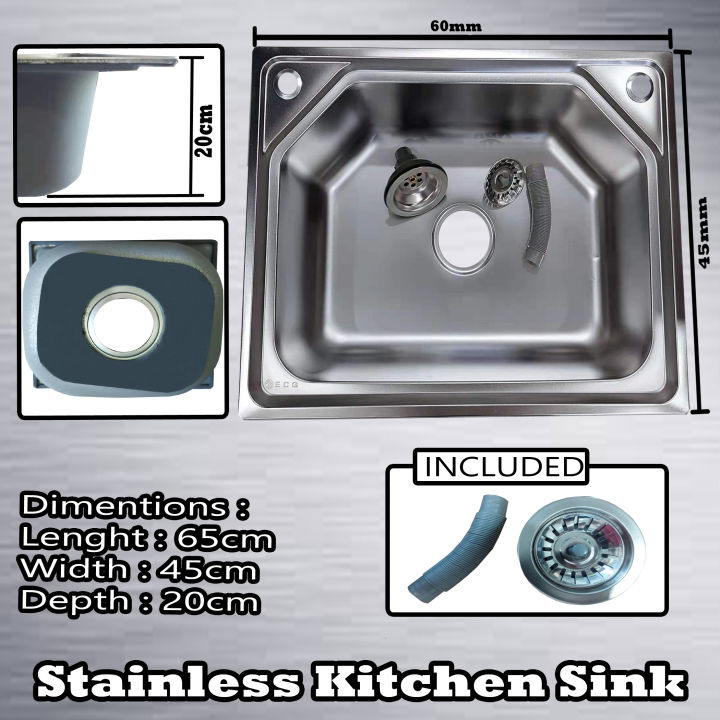 Stainless Steel Sink 60cm 45cm 20cm Kitchen Sink Lazada PH   3599ce8533b3835ef74afedef6afdae2  720x720q80 