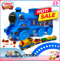 รถไฟ โทมัส Thomas&amp;Friends (หน้าดำ) มีเสียงหวูด(รถไฟคันเล็กใส่ถ่านขนาด AA แล้ววิ่งบนรางได้)+รถไฟคันเล็ก4คัน(สินค้าบางล็อคอาจแตกต่างกันเล็กน้อย)