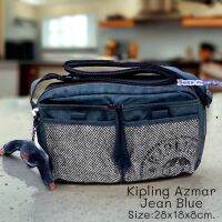 Kipling Shop สินค้าของแท้จากเบลเยี่ยม กระเป๋าถือสะพายวินเทจ Kipling Azmar Jean BLue