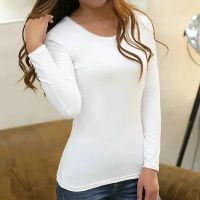 2022 Black White Ladies Long-Sleeve T-Shirt Korean V Neck Slim Stretch Casual Bottoming Shirt Solid Color Women Girls Top