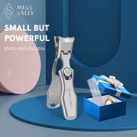 (Stream woman) Miss Sally Anti Splash Nail Clipper Set Wide Jaw Opening Stainless Steel Portable Fingernail Cutter Manicure Tool