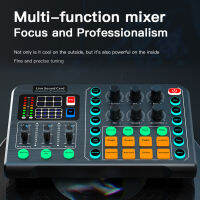 Hot Professional RGB LED OTG Transmission Wireless External Mixer Board การ์ดเสียงสำหรับ Broadcast Podcasting 48V ไมโครโฟน