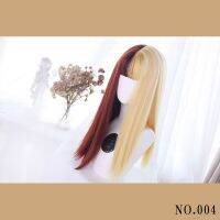 Gorgeous yu wig double color color matching of foreign trade fashion wig air bang COS female Y - 004