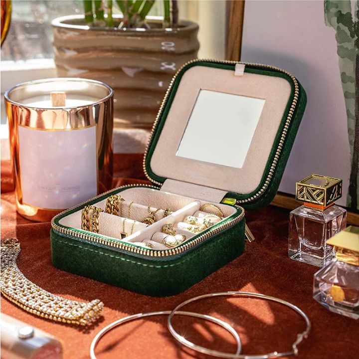 plush-velvet-travel-jewelry-box-organizer-small-jewelry-box-for-women-earring-organizer-with-mirror