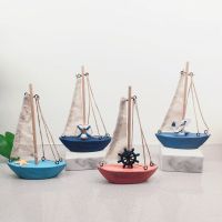 【CC】☌❐  Color Petit Bateau Wood Canvas Ship Ornaments Decoration Crafts Kawaii Accessories