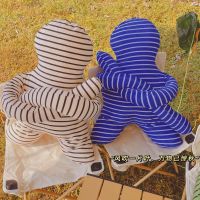 【JH】 Cross-border hot-selling striped humanoid pillow plush toy healing doll manufacturer one big hair