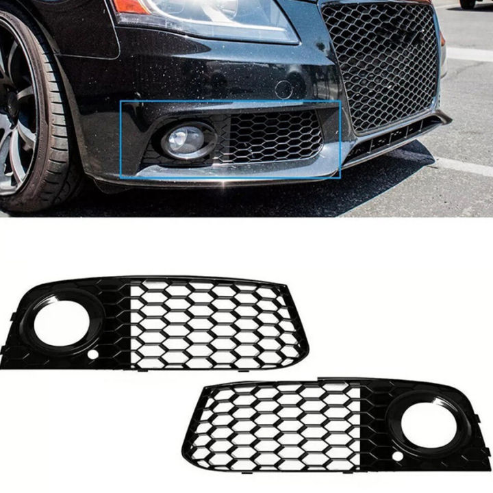 2x-morden-style-front-bumper-grill-car-styling-honeycomb-fog-light-grill-mesh-for-audi-a4-b8-2008-2012-8kd807682-8kd807681