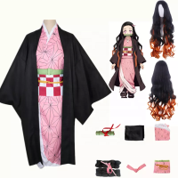 Anime Demon Slayer Kimetsu no Yaiba Kamado Nezuko Full Cosplay Including Shoes Wig Tooth Mouth Stick Wow Cosplay Costume