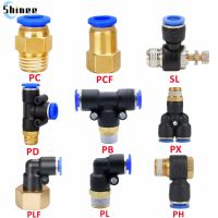 Pneumatic Air Connector Fitting PC/PCF/PL/PLF 4mm 6mm 8mm Thread 1/8 quot; 1/4 3/8 1/2 Straight Hose Fittings Pipe Quick Connectors