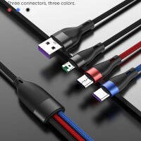 【cw】Data Line 3 in 1 Cable For Samsung Type-c Mobile Phone Multi-function Usb One Dragging Three Data Charge Cord 1.2M 1