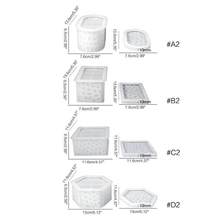 พร้อมฝาแม่พิมพ์กล่องเรซินเพชรแม่พิมพ์ซิลิโคนโถ3d-แม่พิมพ์กล่องกล่องเก็บสินค้าสำหรับการตกแต่งบ้านรูปหล่อเรซิน