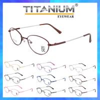 Titanium 100 % แว่นตา รุ่น 9181 กรอบเต็ม Oval รูปไข่แนวนอน ขาข้อต่อ วัสดุ ไทเทเนียม (สำหรับตัดเลนส์) กรอบแว่นตา สวมใส่สบาย น้ำหนักเบา ไม่ตกเทรนด์ มีความแข็งแรงทนทาน Full frame Eyeglass leg joints Titanium material Eyewear Top Glasses