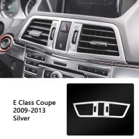 สติกเกอร์ติดตกแต่งกรอบเครื่องปรับอากาศคอนโซลกลางรถยนต์สำหรับ Mercedes Benz E Class Coupe C207 W207 2009-13สีคาร์บอนไฟเบอร์