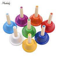 8Pcsที่มีสีสันHandbell 8หมายเหตุDiatonic Metalกระดิ่งมือชุดTinkle Bellsเครื่องกระทบของเล่นสำหรับเด็กเด็ก